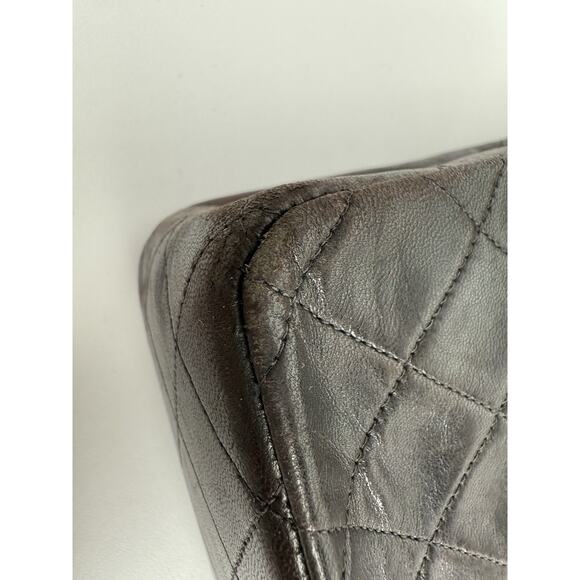 Chanel Vintage Classic Double Flap Bag Quilted Black Leather - Picture 9 of 16